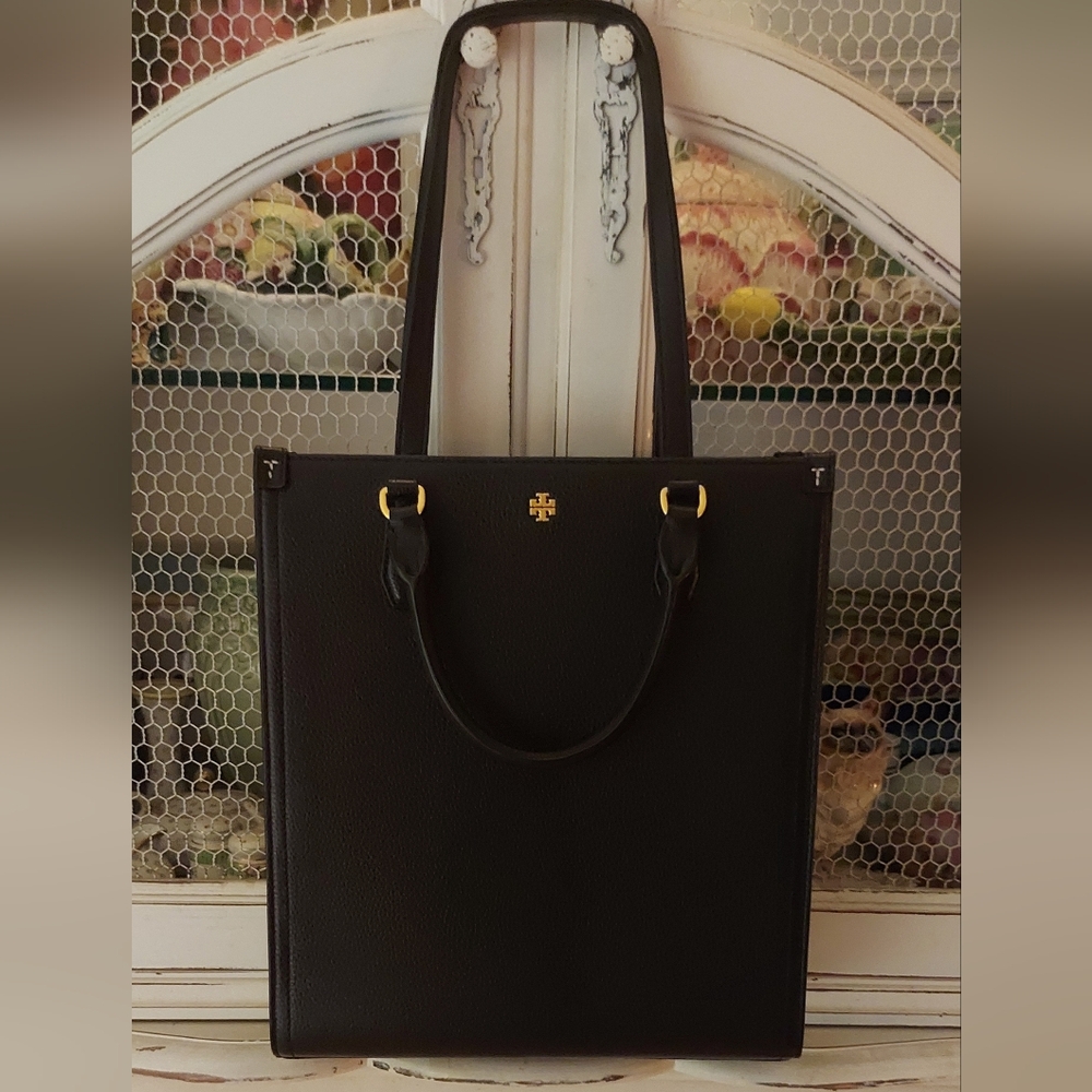 Tory Burch Black Large Pebbled Leather Blake Satchel Shoulder Bag with Dustbag - Picture 2 of 15